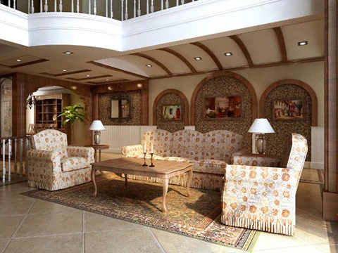 photorealistic living room 094 3D Model .c4d .max .obj .3ds .fbx .stl .blend 