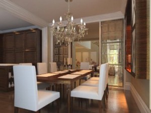 photorealistic kitchen living  dining room 095 3D Модель