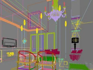 photorealistic kitchen living  dining room 095 3D Model