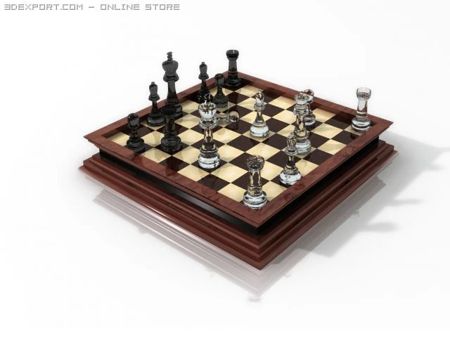 шахматы 3D Модель .c4d .max .obj .3ds .fbx .stl .blend 