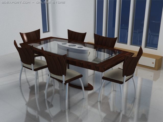 dinning 3D Model .c4d .max .obj .3ds .fbx .stl .blend 