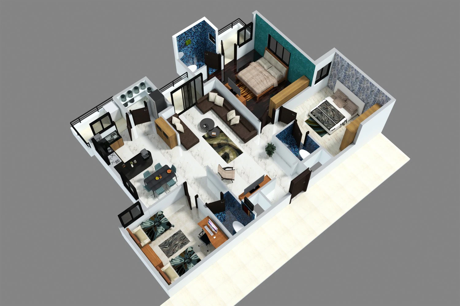 3d floor plan 3D Model .c4d .max .obj .3ds .fbx .stl .blend 