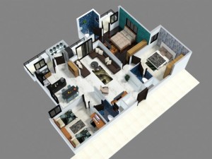 3d floor plan Modello 3D