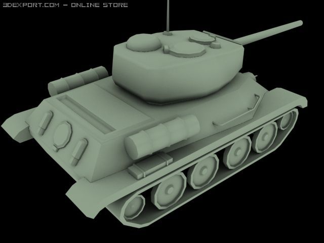 tankt34 low poly 3D Model .c4d .max .obj .3ds .fbx .stl .blend 