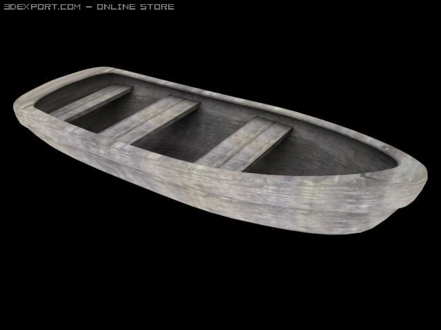 wooden boat 3D Model .c4d .max .obj .3ds .fbx .stl .blend 