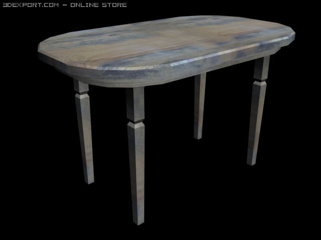 wooden table 3D 模型 .c4d .max .obj .3ds .fbx .stl .blend 