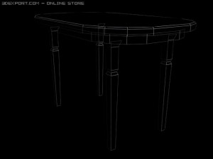wooden table 3D 模型