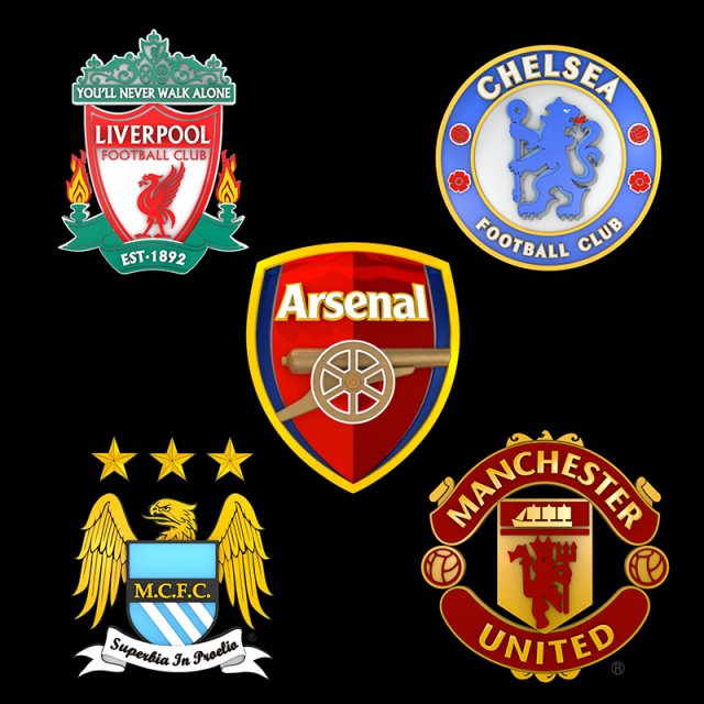 big 5 premier league football club 3D Модель .c4d .max .obj .3ds .fbx .stl .blend 