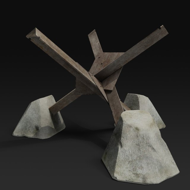 anti tank obstacle Modelo 3D .c4d .max .obj .3ds .fbx .stl .blend 