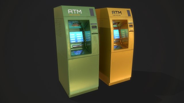 atm cash machine Modelo 3D .c4d .max .obj .3ds .fbx .stl .blend 