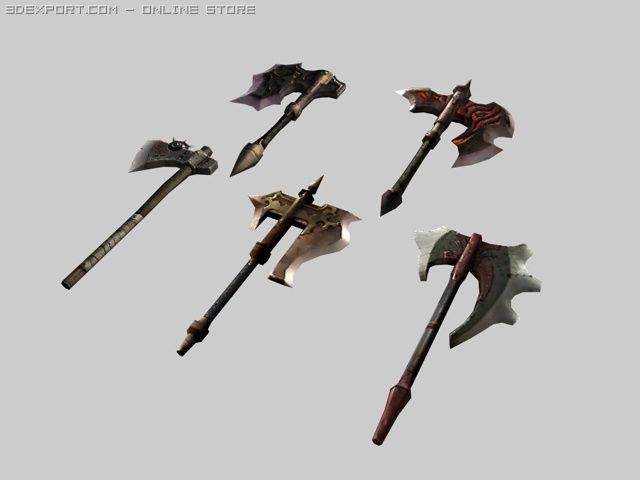 fantasy axe packs 3D-Modell .c4d .max .obj .3ds .fbx .stl .blend 