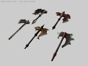 fantasy axe packs 3D-Modell