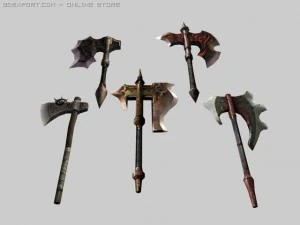 fantasy axe packs 3D Model