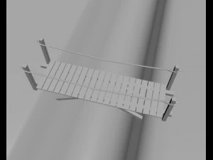 small wooden bridge 3D Model