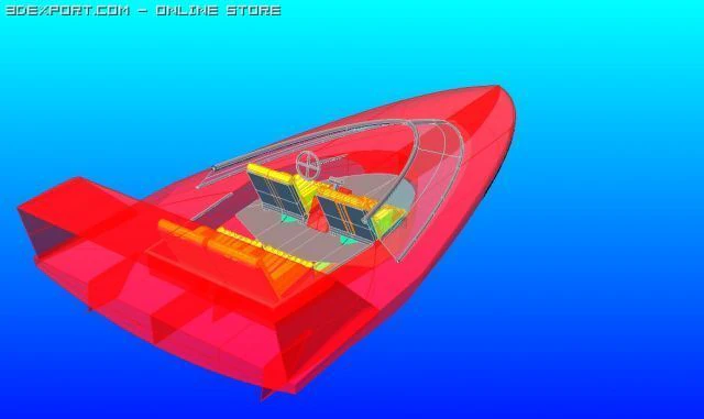 djck speedboat 3D Model .c4d .max .obj .3ds .fbx .stl .blend 