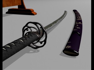 historically accurate samurai sword katana 3D Model