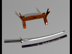 historically accurate samurai sword katana 3D Model