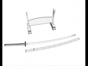 historically accurate samurai sword katana 3D Model