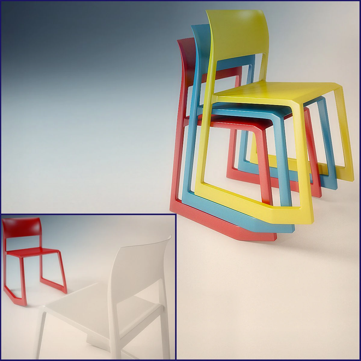 tip ton vitra chair 3D Model .c4d .max .obj .3ds .fbx .stl .blend