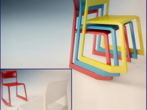 tip ton vitra chair 3D Model