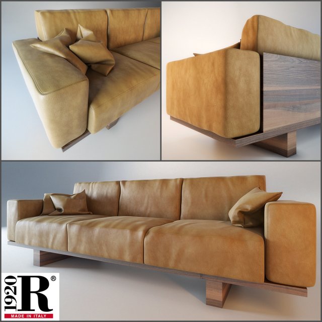 riva 1920  utah sofa Model 3D .c4d .max .obj .3ds .fbx .stl .blend 