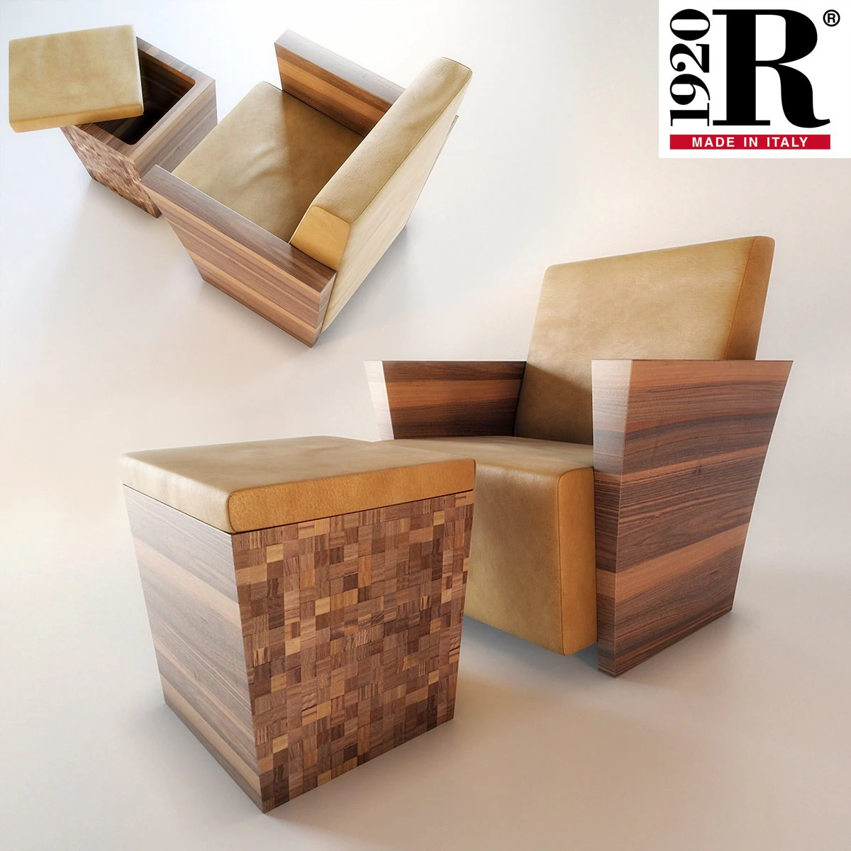 riva 1920  lord armchair 3D Model .c4d .max .obj .3ds .fbx .stl .blend 