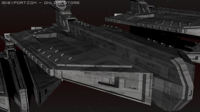 battle cruiser 3D Model .c4d .max .obj .3ds .fbx .stl .blend 
