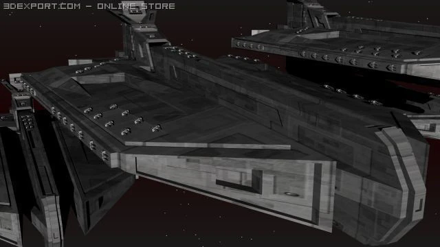 battle cruiser 3D Model .c4d .max .obj .3ds .fbx .stl .blend 