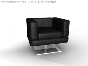 armchair black skin 3D Model