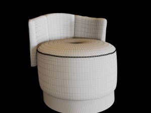 baxter pouf set Model 3D