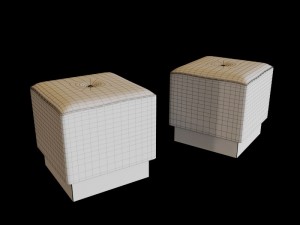 baxter pouf set Model 3D