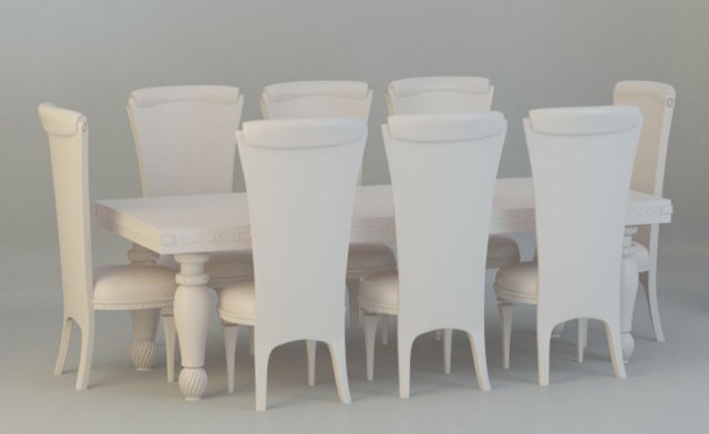 chair and table for 4 people 3D 模型 .c4d .max .obj .3ds .fbx .stl .blend 