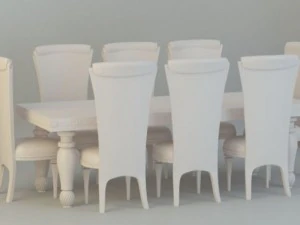 krzesło i st&oacute;ł dla 4 os&oacute;b Model 3D