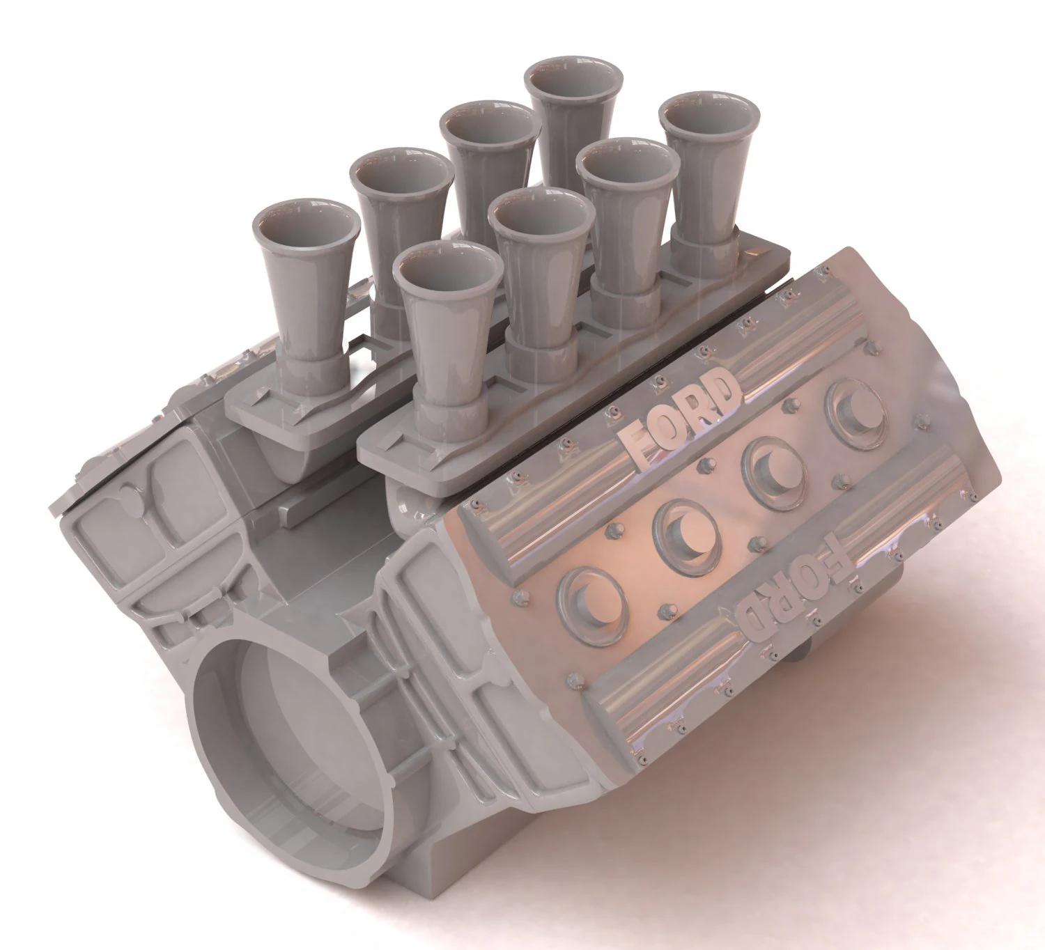 cosworth v8 engine 2 lables printable 3D Print Model .c4d .max .obj .3ds .fbx .stl .blend 