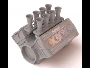 mesin cosworth v8 2 label dapat dicetak Model Cetak 3D