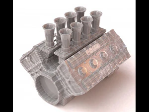 cosworth v8 engine 2 lables printable 3D Print Model