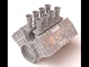 cosworth v8 engine 2 lables printable 3D Print Model