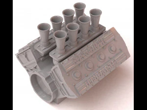 cosworth v8 engine 2 lables printable 3D Print Model