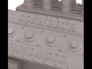 cosworth v8 engine 2 lables printable 3D Print Model