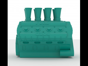 cosworth v8 engine 2 lables printable 3D 打印模型