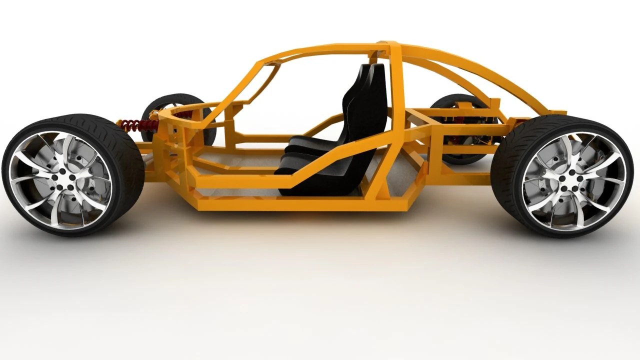bayazoff rs1 chassis plus wheels and seats 3D Model .c4d .max .obj .3ds .fbx .stl .blend 