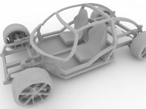 bayazoff rs1 chassis plus wheels and seats 3D Model