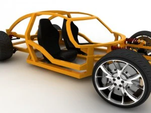 bayazoff rs1 chassis plus wheels and seats 3D Model