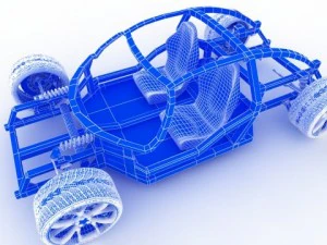 bayazoff rs1 chassis plus wheels and seats 3D Model