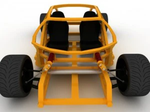 bayazoff rs1 chassis plus wheels and seats 3D Model
