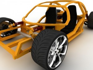 bayazoff rs1 chassis plus wheels and seats Model 3D