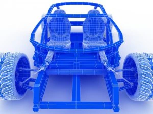 bayazoff rs1 chassis plus wheels and seats 3D Model