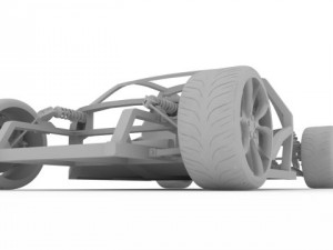 bayazoff rs1 chassis plus wheels and seats Model 3D