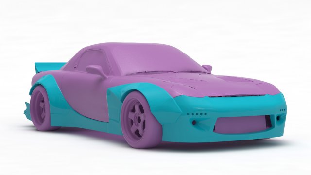 Mazda RX7 Rocket Bunny Print Kit 3D Print Model .c4d .max .obj .3ds .fbx .stl .blend