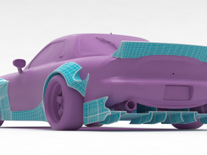 Mazda RX7 Rocket Bunny Print Kit 3D Print Model